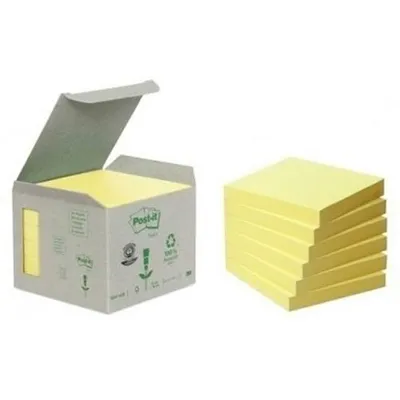 Zdjęcie produktu dla Zestaw karteczek samoprzylepnych Post-it żółty 6 sztuk 76 x 76 mm (4 sztuki)