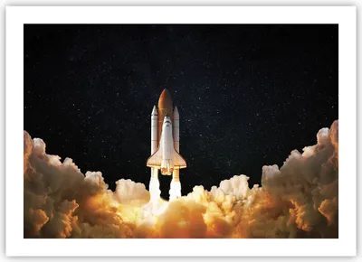 Produktbild von Poster - Poster ohne Rahmen - Abheben Rakete Kosmos - 70x50 cm - Wand Bild - Wanddeko - Wandbilder - Kunstposter - Wandposter - Bilder - Kunstdruck - Wanddekoration - Wandbild - P2XAA70x50-4531