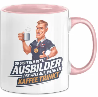 Produktbild von Trainer Tasse Geschenkidee Bester Trainer Trinkt Kaffee (Rosa)