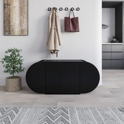 Zdjęcie produktu dla Skye Decor, Pozy Shoe Bench - Black, szafka na buty, czarna, 110 x 50 x 40,4 cm