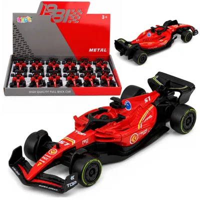 Produktbild von Formel-Rennwagen aus Metall mit Rückziehantrieb, Rot, 1:43