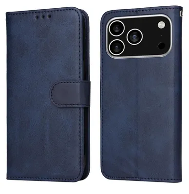 Produktbild von Mobigear Wallet Schutzhülle für iPhone 17 Pro, Klapphülle mit Geldbörsenfunktion - Blau