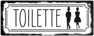Produktbild von Toilettenschild mit Mann und Frau Metallschild in Retrooptik