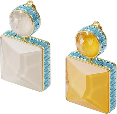 Produktbild von Swarovski Ohrringe 5600522 Orbita, Asymmetrisch, Kristall im Quadrat-Schliff, Mehrfarbig, Goldlegierung