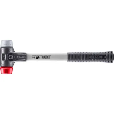Produktbild von HALDER SIMPLEX Schonhammer Ø 30 mm TPE-mid grau / Plastik rot mit verstärktem Tempergussgehäuse und Fiberglasstiel