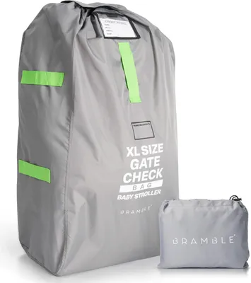 Produktbild von Bramble – XL-Kinderwagentasche fürs Flugzeug – Extra große Kinderwagentasche für Flugreisen – Wasserabweisende Doppel-Kinderwagen-Abdeckung für die Gate-Kontrolle (Grau)