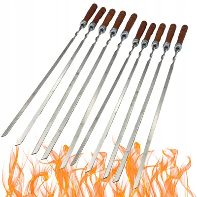 Image de Mi-Met Brochettes Inox pour Viande Grill 80cm 10 pièces