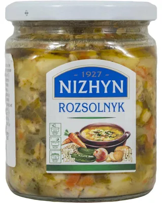 Immagine prodotto di Zuppa Nizhyn Rozsolnyk 450g – Zuppa di acetosa tradizionale ucraina