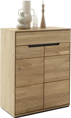 Zdjęcie produktu dla Schuhkommode >ARAYA< 2 Türen, 1 Schublade, Eiche teilmassiv - 79x101x40,5 (BxHxT)