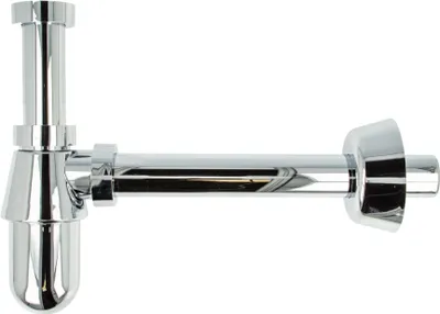 Produktbild von tecuro Flaschensiphon Geruchsverschluss 1 1/4 Zoll x Ø 32 mm, Kunststoff verchromt - lange Ausführung