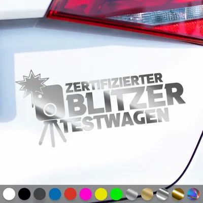 Produktbild von PantherPixel er  Aufkleber Testwagen Sticker Auto Geschenkidee Farbe Chrom-Silber