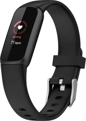Produktbild von Silikon-Smartwatch-Armband – Passend für Fitbit – s Silikonarmband – Schwarz – Strap-it Uhrenarmband / Armband – Größe: L