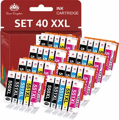 Produktbild von [40er-PACK] Kompatibel Tintenpatronen für Canon PGI 550XL 550 CLI 551XL 551 mit PIXMA iX6850 MG5450 MG5650 MX725 MG7550 MG7150 MG6650 MG6450 iP8750 MX925