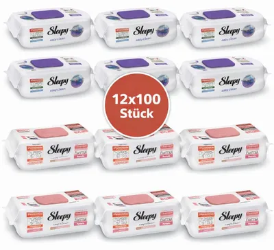 Produktbild von Sleepy Easy Clean Oberflächenreinigungstücher – 6x100 Montain + 6x100 Pomelo | Großverbraucher