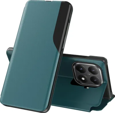 Produktbild von Hülle für Xiaomi 15T Pro, Flip Stand Cover Kunstleder Schutzhülle Grün