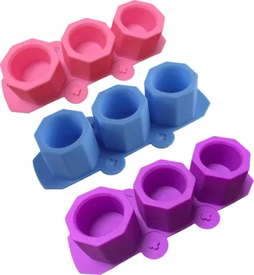 Obrázok produktu pre 3 Pcs Silicone Planter Mold For Making Concrete Flower Pots DIY Succulent Plants Blue Pink Purple