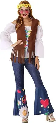 Produktbild von Atosa Hippie-kostüm Mehrfarbig M-L Mehrfarbig M-L