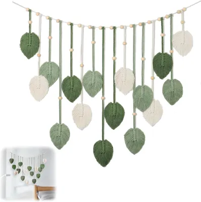Imagen del producto de Decoración de pared de macramé, algodón, 75 x 120 cm, ideal para el salón