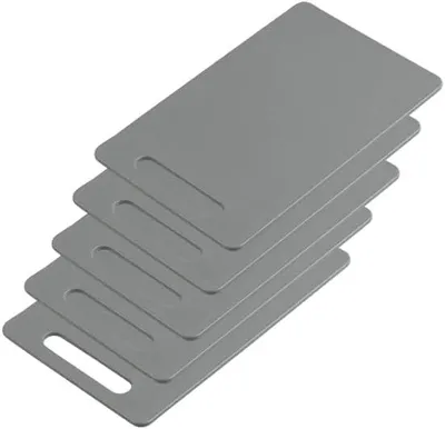 Immagine prodotto di Kesper 32464 | Set da 5 taglieri in plastica PP, dimensioni 23,5 x 14,5 x 0,5 cm, colore grigio