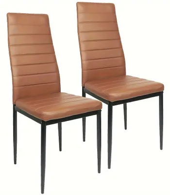 Immagine prodotto di Sedia da pranzo - Sedia - Sedia da cucina - Sedia con braccioli - Set da pranzo - Set da 2 - Rivestita in ecopelle - Struttura in metallo