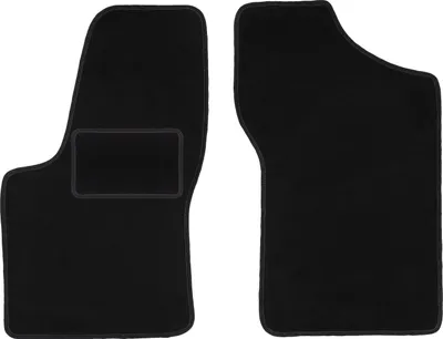 Image de Tapis de sol avant velours sur-mesure pour Fiat Seicento (1998-2010, hatchback) noir, jeu 2 pièces, fixations - STANDRAD