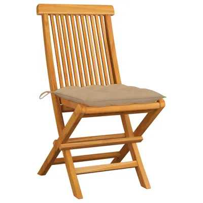 Produktbild von VidaXL 3062478, Terrasse, Gepolsterter Sitz, Teak, Beige, Polyester, 470 mm