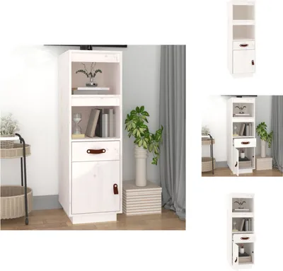 Produktbild von vidaXL Highboard Weiß 34x40x108,5 cm Massivholz Kiefer - Sideboards