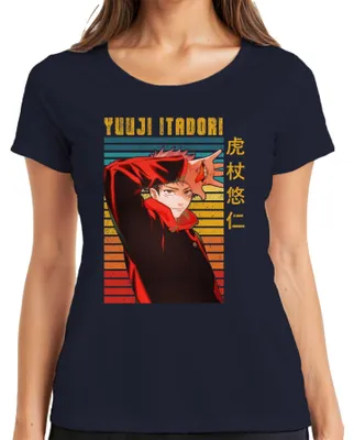Obrázok produktu pre Yuji Itadori Jujutsu Kaisen Anime Manga Fan Gift Retro dámske tričko, námorná farba, S