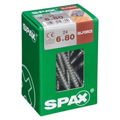 Image de Lot de 24 vis acier tête fraisée bombée torx SPAX, Diam.6 mm x L.80 mm