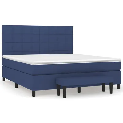 Produktbild von vidaXL Boxspringbett mit Matratze Blau 180x200 cm Stoff