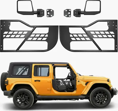 Obrázek produktu pro dvoudveřové trubkové dveře Jeep pro Jeep Wrangler JL 2018-2024 s bočními zrcátky