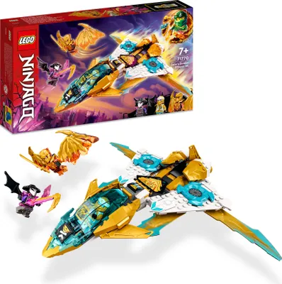 Produktbild von LEGO 71770 NINJAGO Zanes Golddrachen-Jet Set mit Flugzeug und Cole & Zane Minifiguren