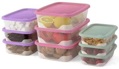 Produktbild von Omgoods – Set aus 9 luftdichten Aufbewahrungsbehältern für Lebensmittel mit Deckel