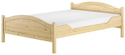Produktbild von Überlanges Doppelbett 140x220 Kieferbett Massivholz Ehebett Zubehör wählbar V-60.30-14-220Rollrost und Matratze inkl.