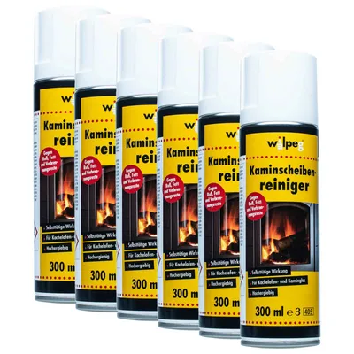 Produktbild von WILPEG Kaminscheibenreiniger Set Kaminofenscheiben Reiniger Glasreiniger Scheibenreiniger Ofenglasreiniger Kunststoffreiniger Menge:6
