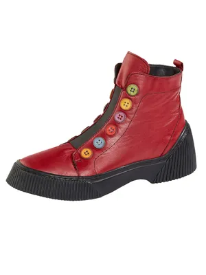 Produktbild von Gemini Damen Stiefelette Boot bunte Knöpfe Stretcheinsatz coole Sohle 033100-02, Größe:37 EU, Farbe:Rot