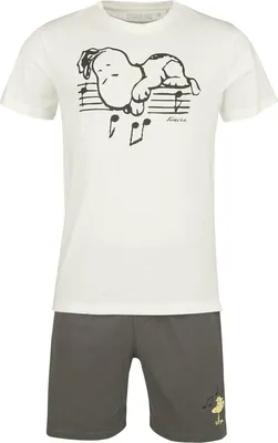 Produktbild von Peanuts Schlafanzug Herren Snoopy und Woodstock multicolor L