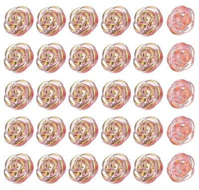 Produktbild von Rosenblütenknöpfe - 60 Stück - Für Kleidung - 13 mm 1/2 Zoll - Rose/Gold