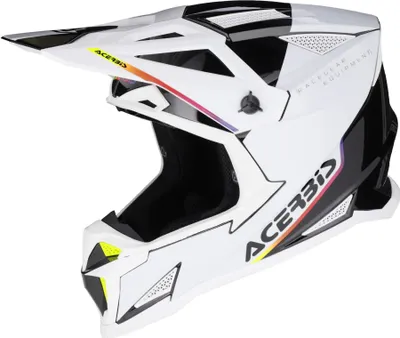 Image de Casque de motocross ACERBIS T711 noir et blanc brillant taille XL