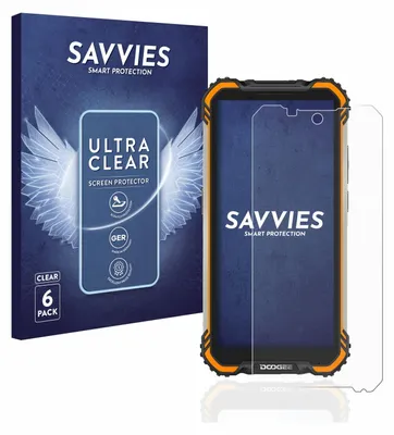 A product shot showing a box of screen protectors and a smartphone with a screen protector applied.