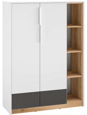 Productafbeelding van Kommode EMPOLI 05, wit / kastanjehoutkleur / grafietkleur