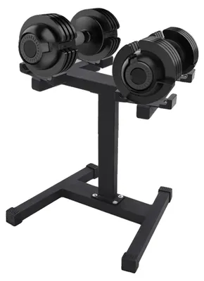 Produktbild von Hantelständer, Stahlkonstruktion, Höhe 67 cm, Breite 65 cm, Tragfähigkeit 136 kg, Für verstellbare Hanteln