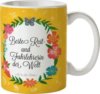 Produktbild von Mr. & Mrs. Panda Becher Reit- und Fahrlehrerin - Geschenk, Kaffeepott, Trinkbecher, Keramiktasse, Bedruckte Tasse, Berufsausbildung, Diplom, Bachelor, Abschluss, Pott