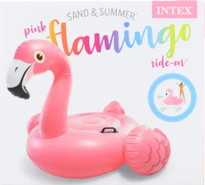 Zdjęcie produktu dla Intex RideOn Flamingo - nadmuchiwane pływające zwierzę / materac powietrzny, 142 x 137 x 97 cm