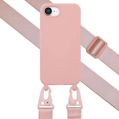 Zdjęcie produktu dla Selencia Silikonowe etui z odpinanym sznurkiem do Apple iPhone 17e / 16e - Sand Pink
