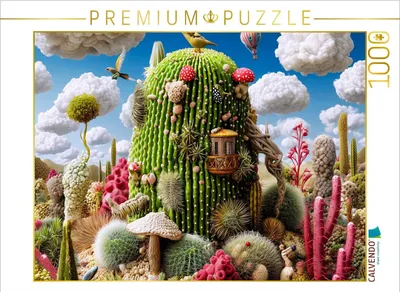 Produktbild von CALVENDO Puzzle Kaktushaube mit Vogelbesuch | 1000 Teile Lege-Größe 64x48cm Foto-Puzzle für glückliche Stunden