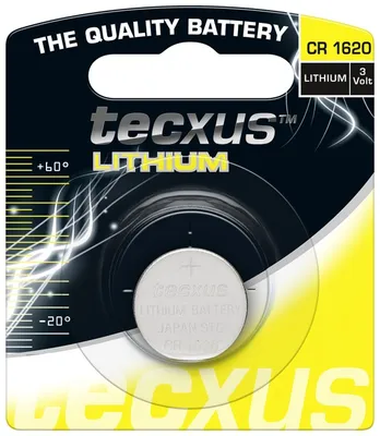 Produktbild von tecxus Knopfzelle Lithium CR 1620 1er Blister