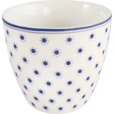 Produktbild von Greengate Latte Cup HARRIET Weiß mit BLUMEN Kaffeebecher 300 ml