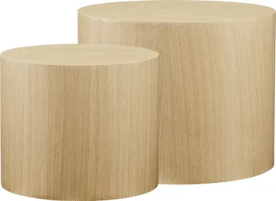Produktbild von SalesFever Couchtisch 2er-Set | rund | MDF mit Eichenholzfurnier | B 48/38 x T 48/38 x H 38/32 cm | Natur