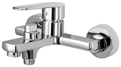 Immagine prodotto di Miscelatore monocomando da parete, in ottone cromato, con deviatore girevole, lunghezza da 135 a 165 mm